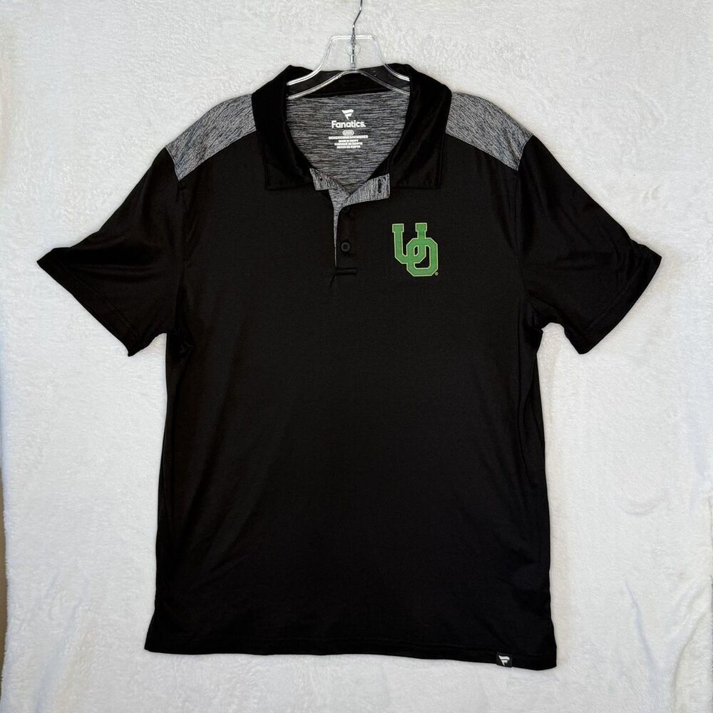 University of Oregon Ducks NCAA Fanatics Dri-Fit Men's L Polo Short Sleeve Black